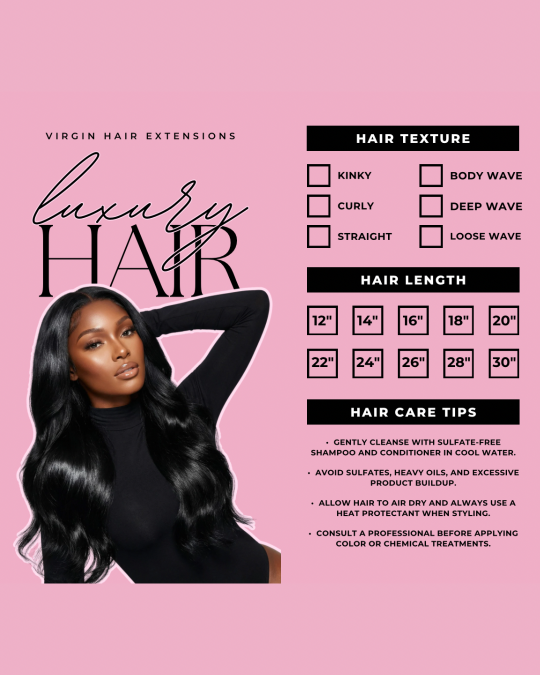 Hair Hang Tag & Bundle Tag | Editable Canva Template