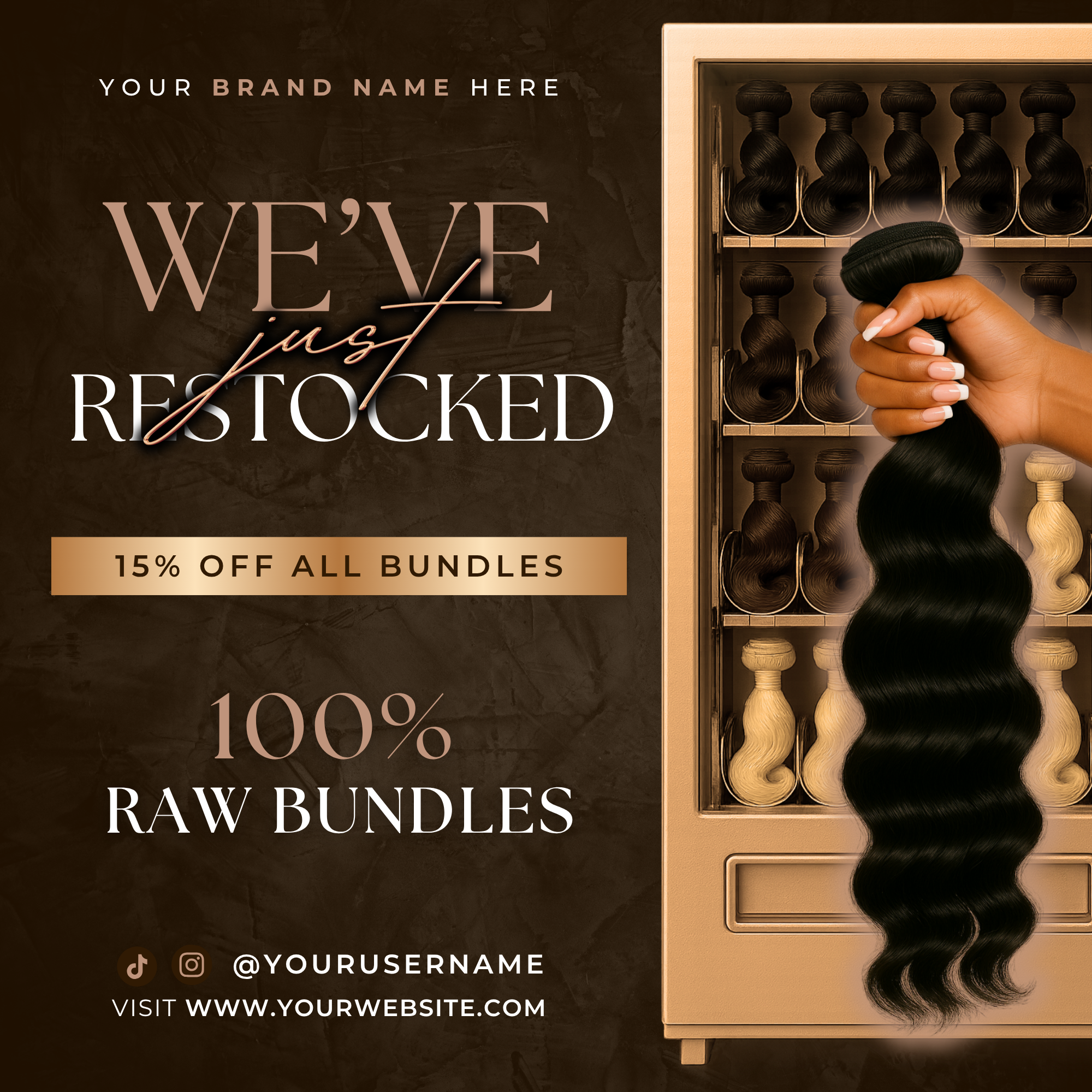 Hair Restock Flyer | Canva Editable Template