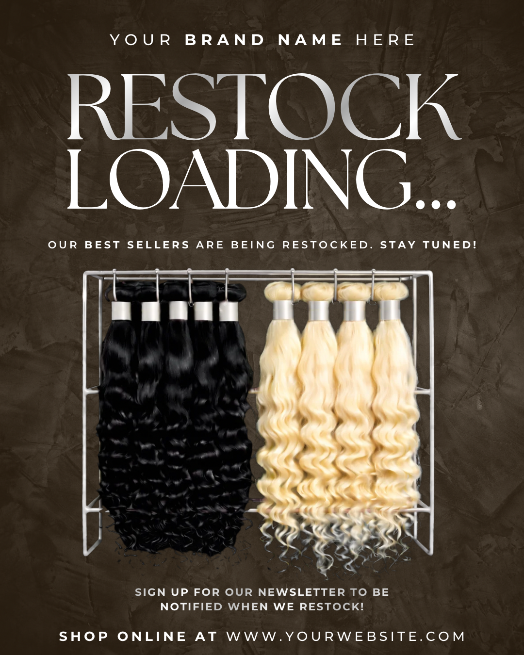 Hair Restock “Loading” | Canva Editable Template
